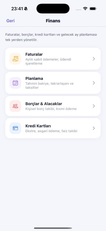 Finans ekranı
